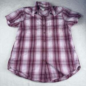 ARIAT WOMEN'S REAL BILLIE JEAN SHIRT, RUSSET PLAID size small EUC